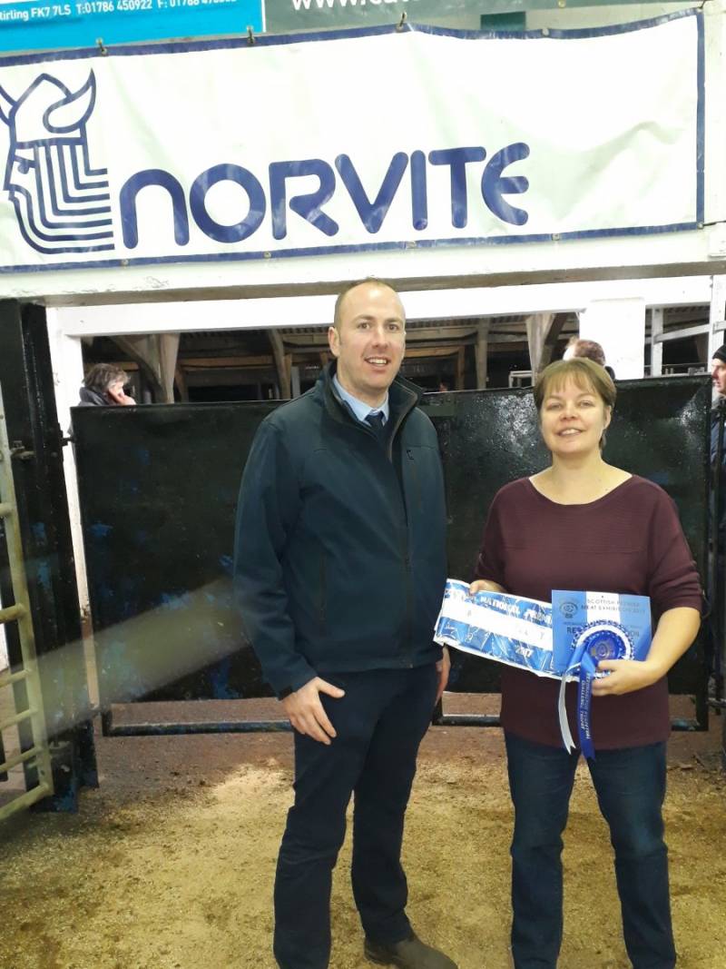 Reserve Champion - Stephanie Ewart receiving her award from Alan Young of Sponsors - NORVITE